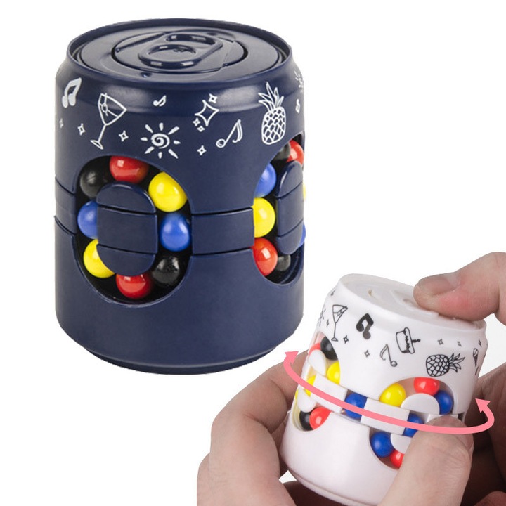 Cub Rubik interactiv, Boabe magice, Jucarii creative cu cub Rubik, Jucarii educative pentru copii si Jucarii antistres pentru adulti (verde)