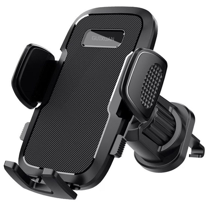 Suport auto pentru telefon, GUIXUAN, Montare la Grila, Reglare 360 grade, Universal, Negru