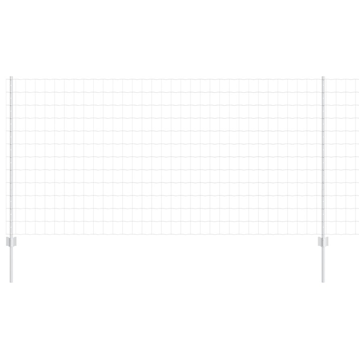 Gard Euro cu 10 Stalpi Argintii vidaXL, 1,2x10 m, Otel, 12.15 kg