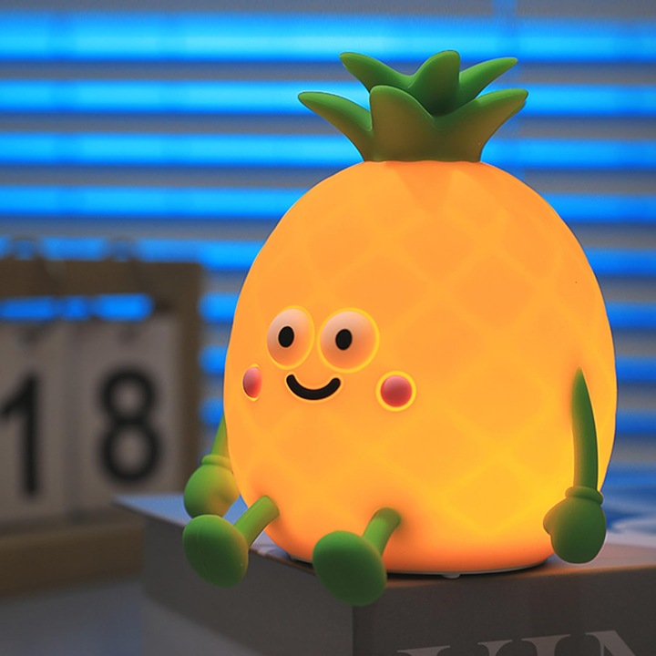 Lampa de veghe LYCENXI ananas, dimabila, multicolor, 10.8x9.5x11 cm