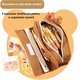 Penar scolar, Rqiurpn, Penar pentru copii, capybara, vine cu Set de papetarie cu 40 de piese, Design cu deschidere larga, Capacitate mare, Multifunctionala, 22x7x10 cm, maro