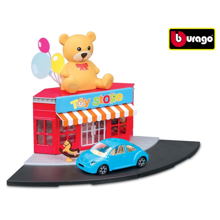 Bburago city játékszett 1:43, autó, fém részletek, többszínű