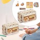 Penar scolar, Rqiurpn, capybara, vine cu Blocnotesuri, autocolante, pixuri cu gel, pandantive, brose, Design cu deschidere larga, Capacitate mare, Multifunctionala, 21x10.5x13 cm, multicolo