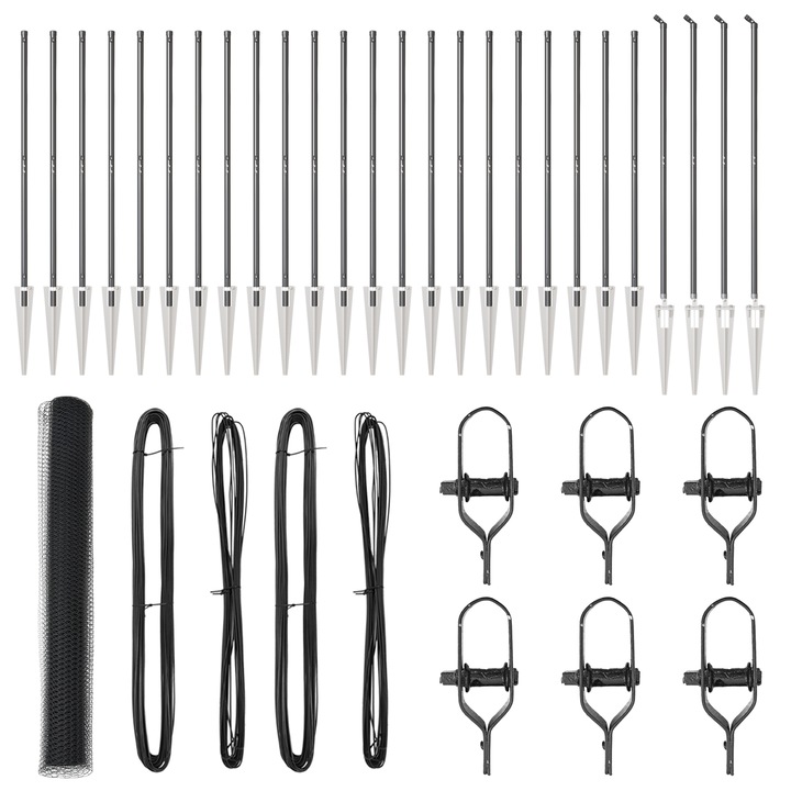 Gard hexagonal vidaXL, Gri, 1.2x50 m, Otel, 39.5 kg