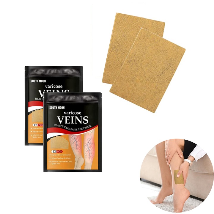 Set 24 Plasturi Vene Varicoase, TREXORA, Ajuta la Reducerea Oboselii si Tensiunii, Imbunatateste Circulatia Sangelui