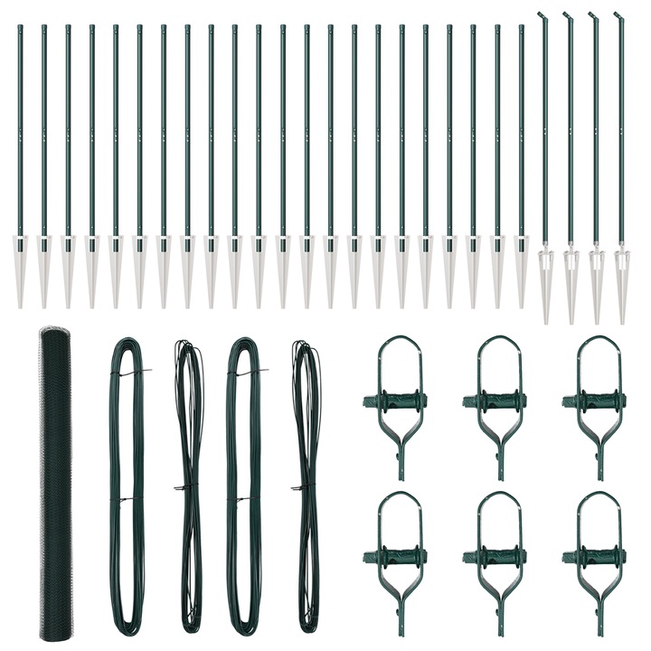Imprejmuire Hexagonala Verde vidaXL, 1,5x50 m, Otel, 43.1 kg