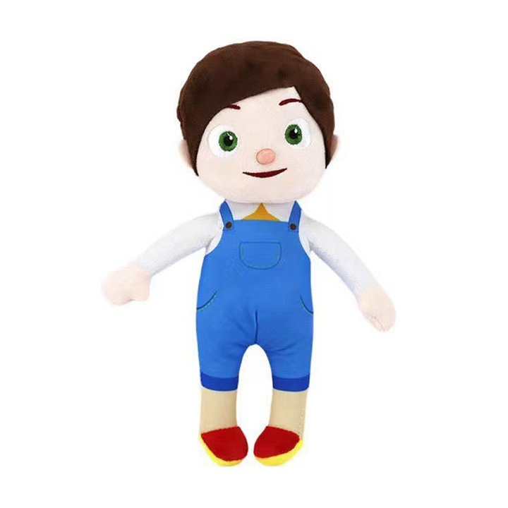 Jucarie de plus, 30 cm, salopeta albastra