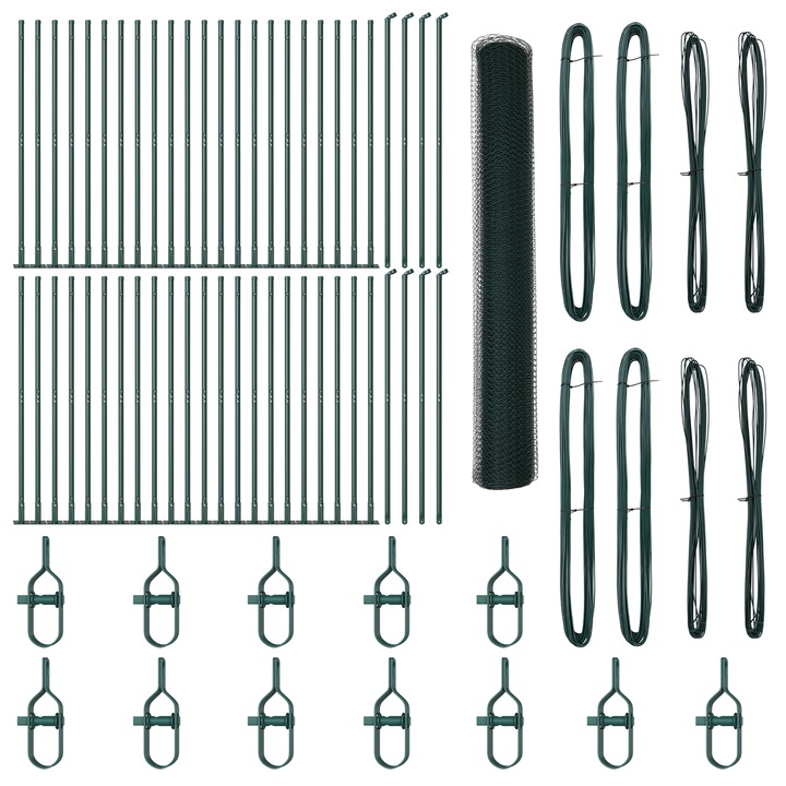 Gard hexagonal vidaXL, Verde, 1.2x100 m, Otel, 36.25 kg