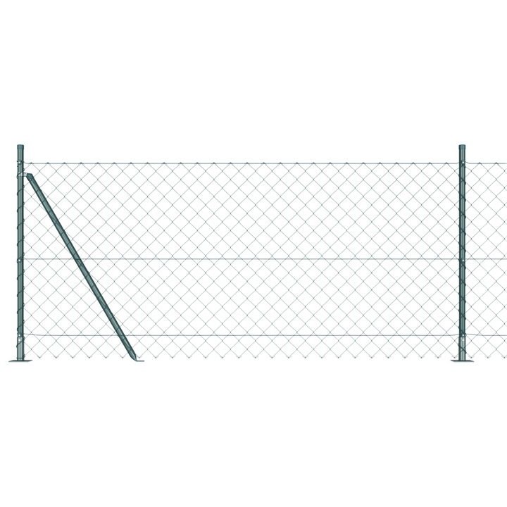 Set de Stalpi de Gard vidaXL, Argintiu 10 x 0.8 m, Otel Galvanizat, 14 kg