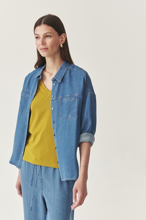 Tatuum, Camasa din lyocell cu maneci lungi, Albastru deschis