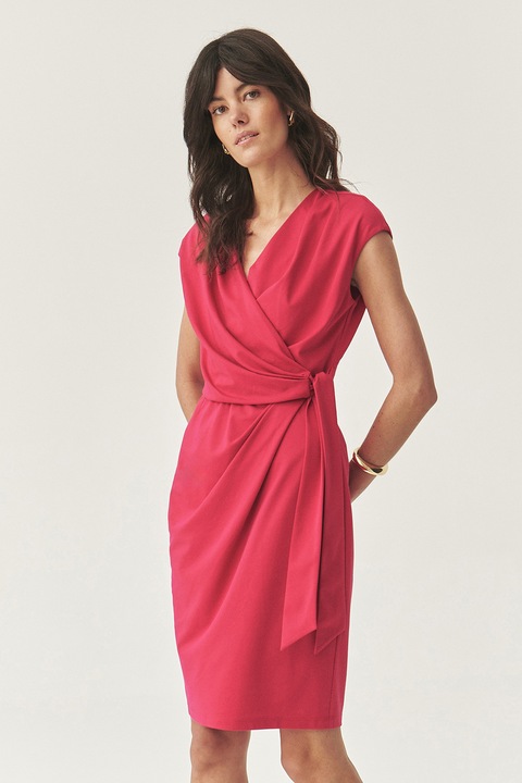 Tatuum, Rochie cu model petrecut, fara maneci, Rosu