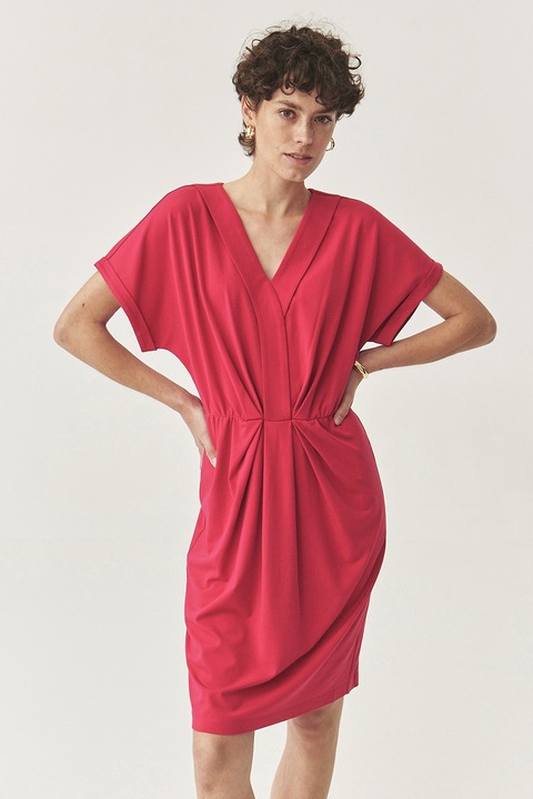 Tatuum, Rochie scurta cu decolteu in V, Rosu