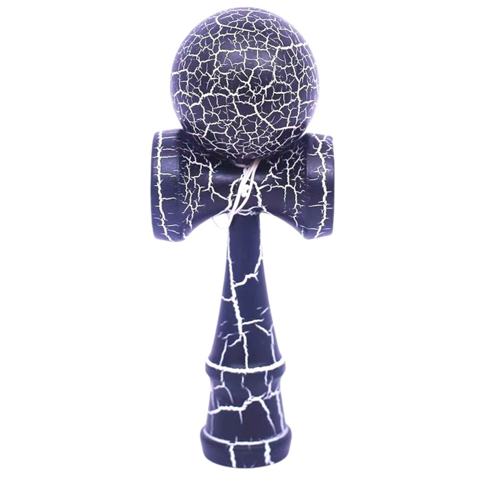 Професионална кендама, дървена, 18 см, игра за сръчност за деца и възрастни, градиентен модел, крек - синя