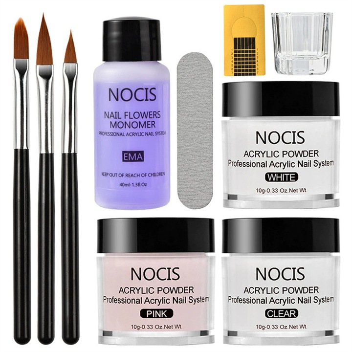 Műköröm szett, All-in-One strukturált gél körömhosszabbítás formázáshoz, 10 darab