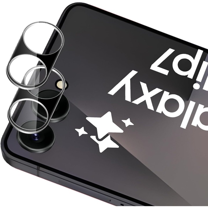 2 db-os edzett üveg képernyővédő fólia szett, MDUG, 9H, HD, Samsung Galaxy Z Flip7 készülékhez, fekete