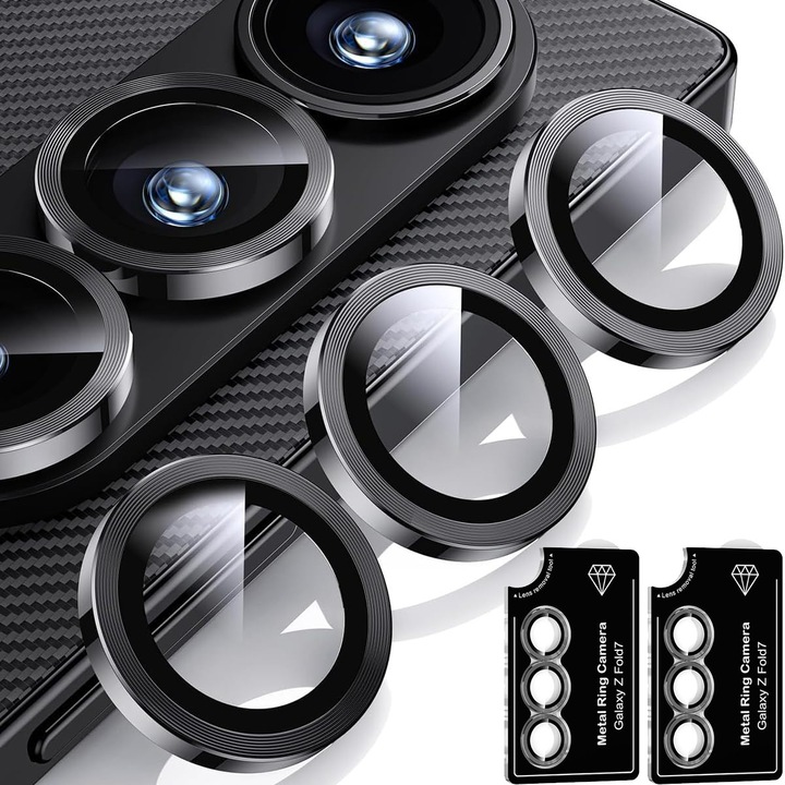 2 db-os védőfólia készlet MDUG kamerához, 9H edzett üveg, karcálló, fekete, Samsung Galaxy Z Fold7 készülékhez, 2 darabos