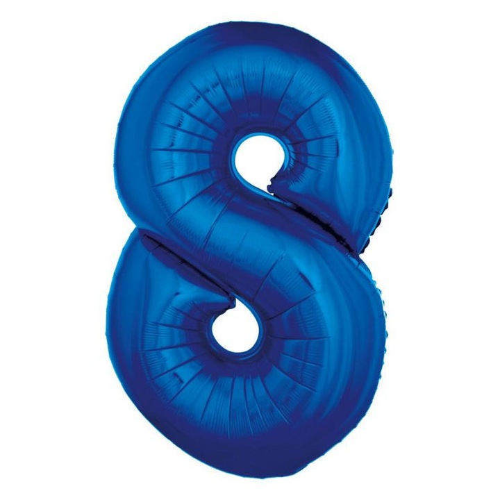 Фолиев балон "Число 8", Годан, син, 92 см