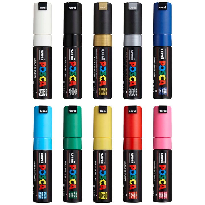 Комплект от 10 маркера Posca, широки, многоцветни