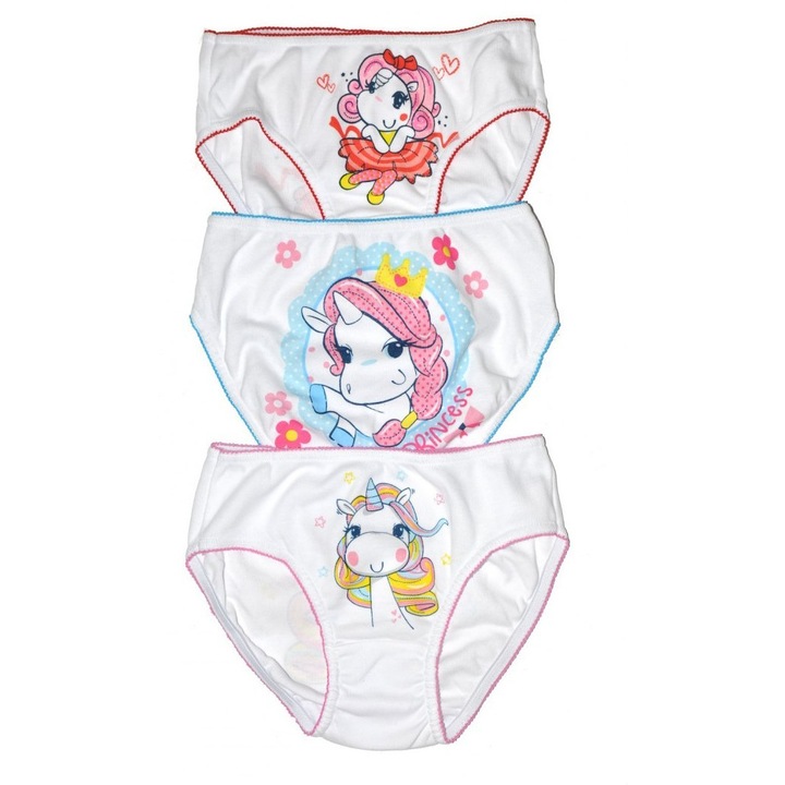 Lányka alsó, DC Girl, 3 darabos szett, pamut, többszínű, 116-128 CM