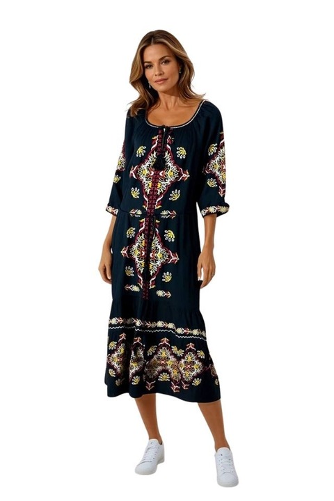 Rochie dama casual RL25, Negru/Galben