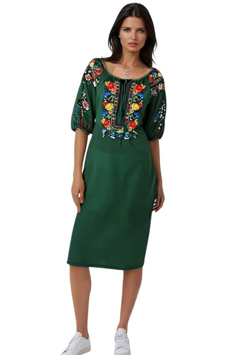 Rochie dama casual RDF, Verde/Galben