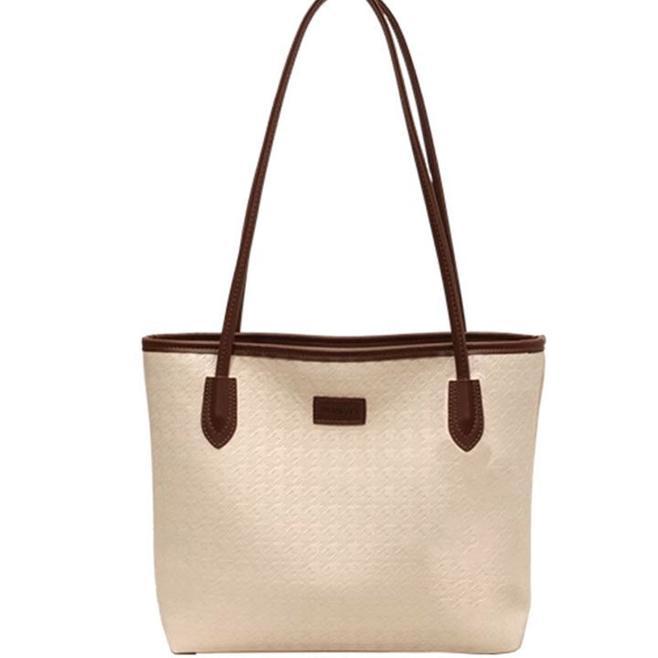 Többfunkciós válltáska, Crossbody, Tágas, cipzárral, Levehető pánttal, Alkalmi, 35x27x11 cm, Bézs