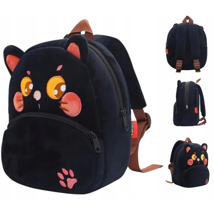 Ghiozdan Gradinita pentru Copii prescolari WePro Store, Model Pisica Neagra, plus, 26x24x10