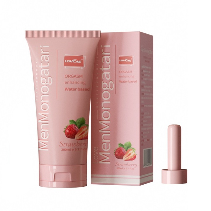 Lubrifiant sexual, pe baza de apa, 2 in 1, ulei de masaj vaginal si anal, gel orgasmic de inalta performanta, usor de curatat, proiectat cu un varf, usor de utilizat, AjieQaQ, aroma de capsuni, 200ml