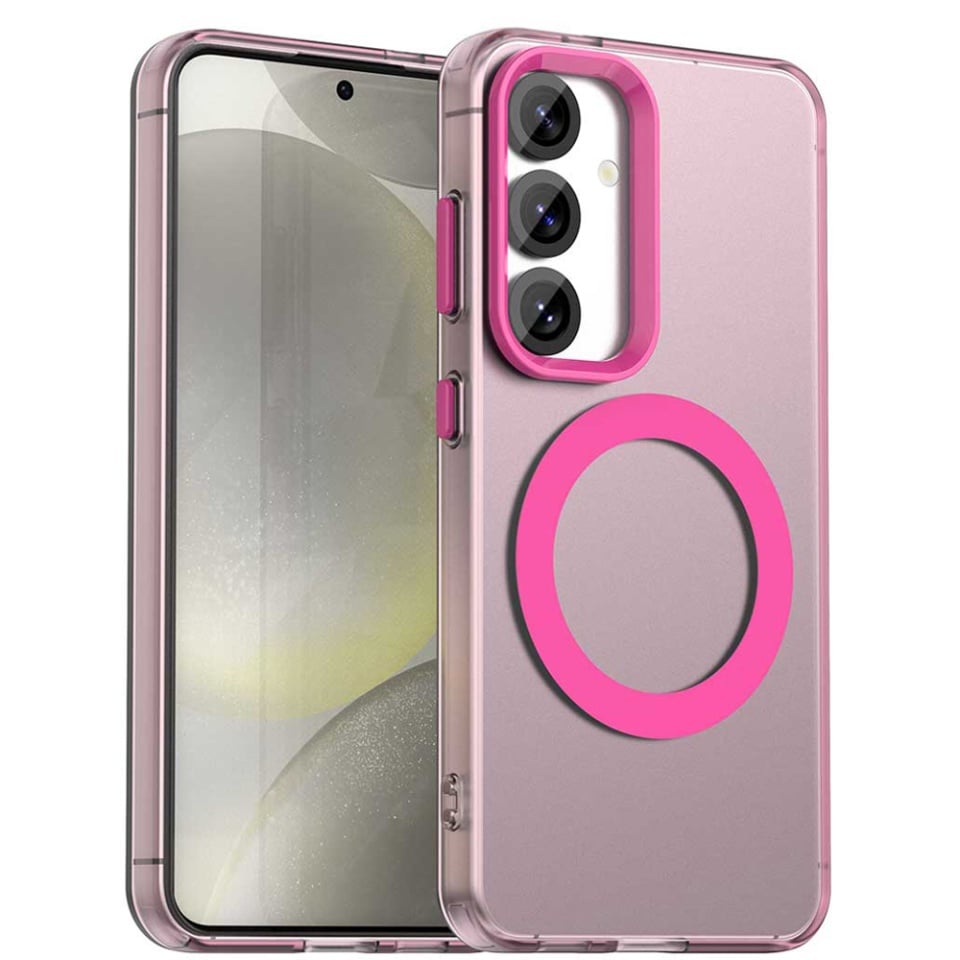 Husa pentru Samsung Galaxy S24 Plus / Galaxy S25 Plus, SKYDDAR INOVATION, CandyCase, Magsafe, set cu sticker, Roz