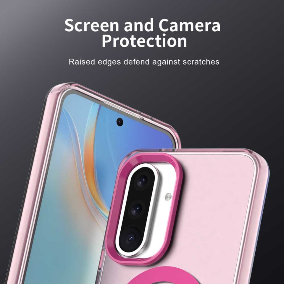 Husa pentru Samsung Galaxy A56 5G, SKYDDAR INOVATION, CandyCase, Magsafe, set cu sticker, Roz