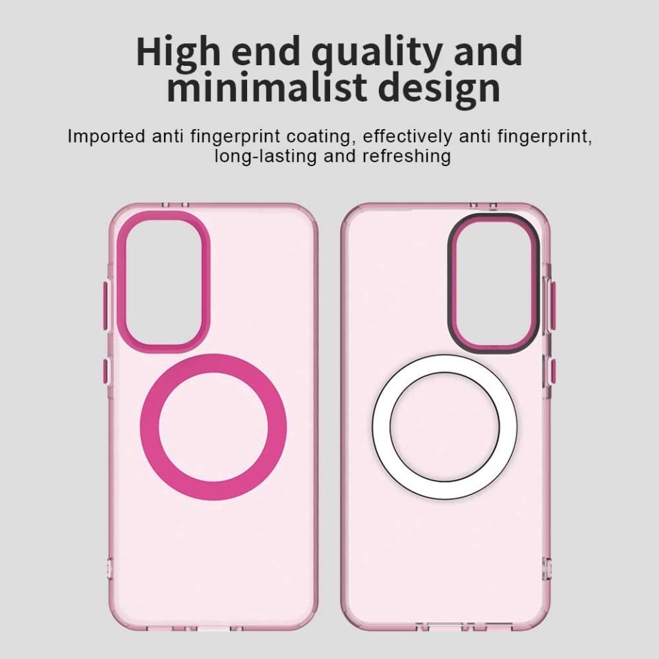 Husa pentru Samsung Galaxy A56 5G, SKYDDAR INOVATION, CandyCase, Magsafe, set cu sticker, Roz