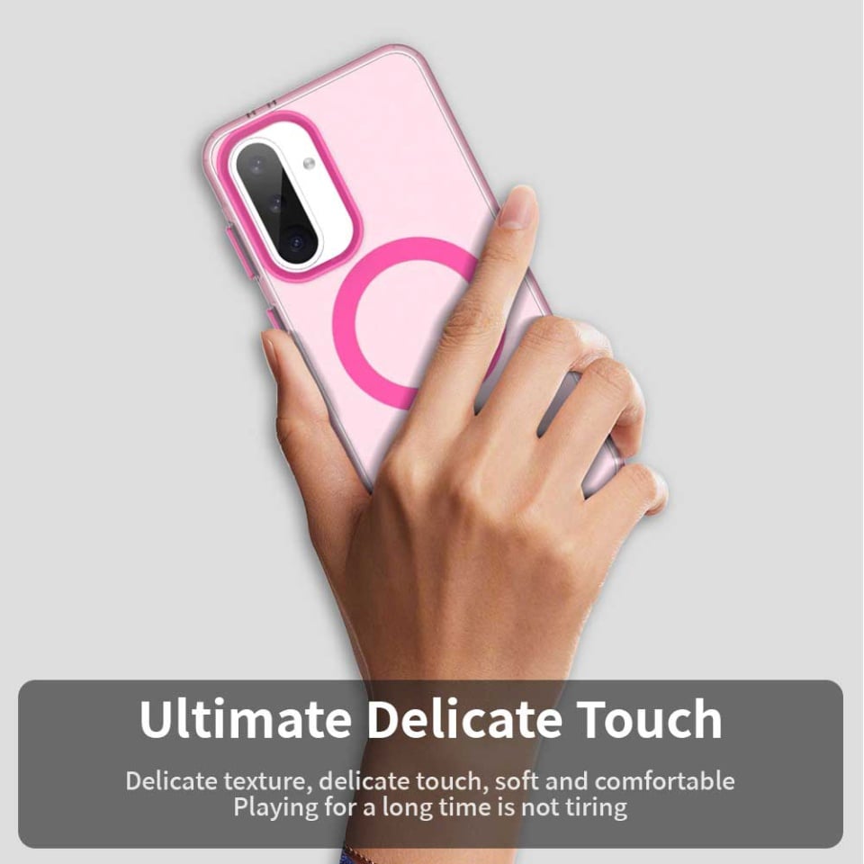 Husa pentru Samsung Galaxy A56 5G, SKYDDAR INOVATION, CandyCase, Magsafe, set cu sticker, Roz