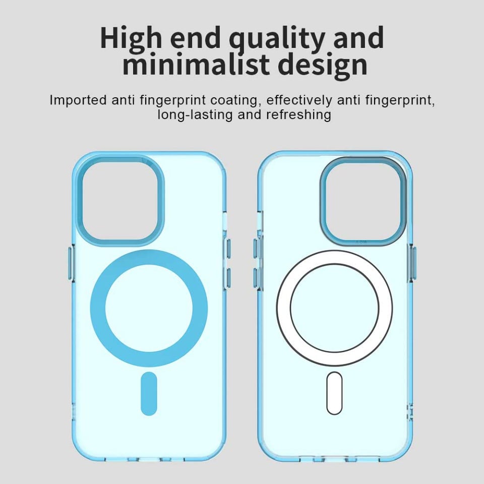 Husa pentru iPhone 12 Pro Max, SKYDDAR INOVATION, CandyCase, Magsafe, set cu sticker, Albastru