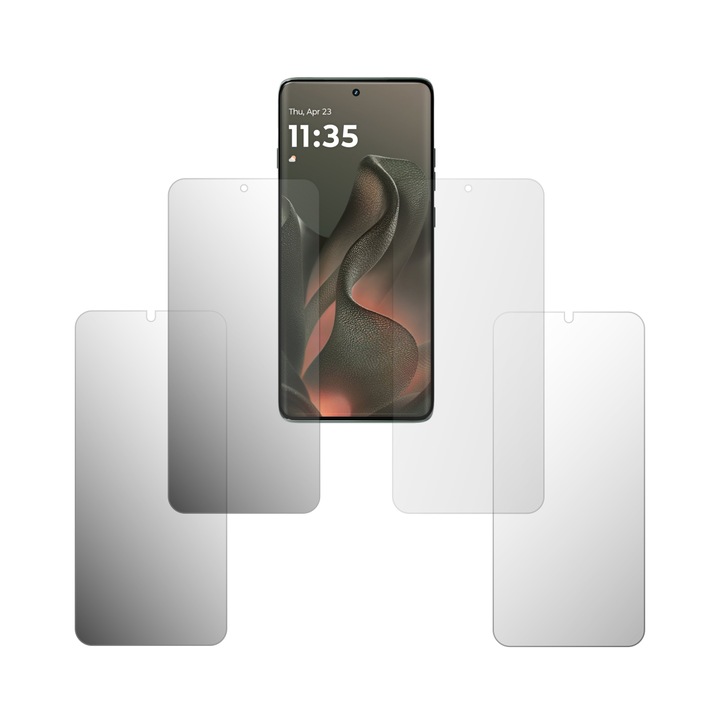 Комплект от 4 протектора за екран Folie24, за Motorola Edge (2025), 2X ултрапрозрачни + 2X матови, пълно покритие на дисплея и подходящи за калъф, самозалепващи се, гъвкави със саморегенерация