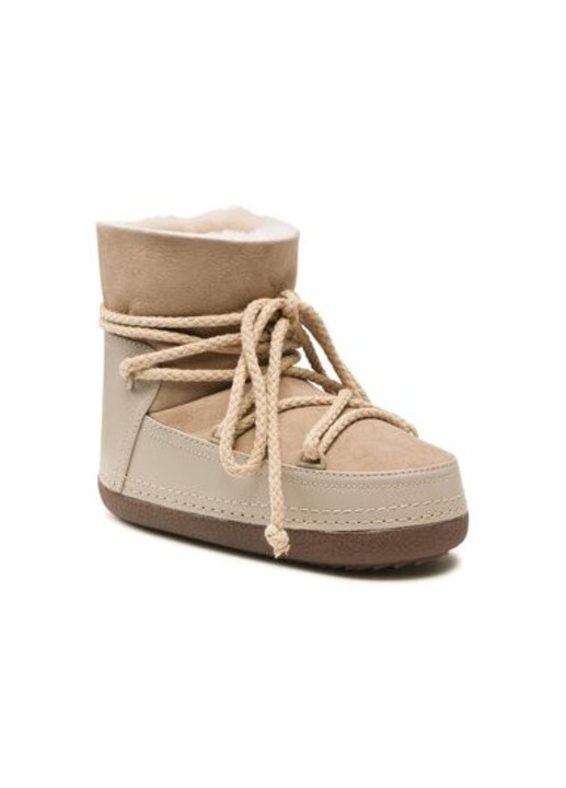 Cizme de iarna dama Inuikii, 75101-007, Piele naturala, Bej, 42