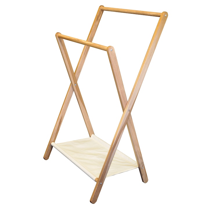 Сгъваема дървена закачалка за дрехи, BLUMAPI, 2 лостчета, многоцветна, 112x50x65см