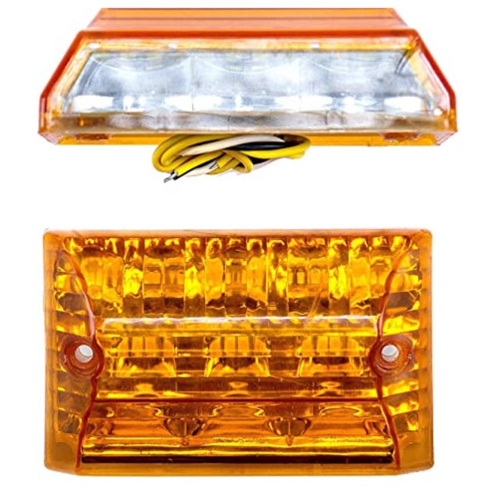 Lampa LED universala 12V pentru numar – lumina alba + galbena, 1 buc