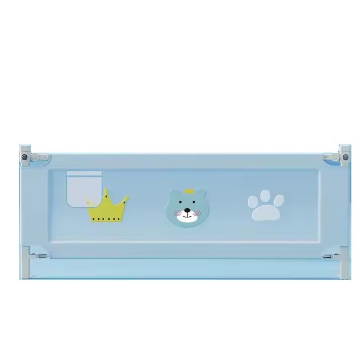 Bariera protectie pat laterala 150 cm culisanta, inaltime reglabila 71-99cm, usor de montat, albastru