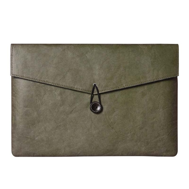 Geanta pentru laptop, 15/16 inch, subtire si usoara, eleganta si versatila, impermeabila si rezistenta la uzura, 38x26cm, verde masliniu