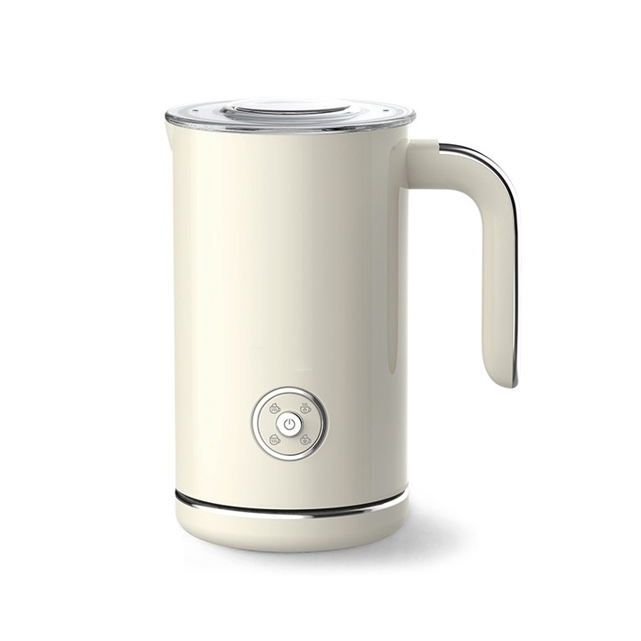 Spumator de lapte complet automat, 500W, spuma de lapte calda si rece, potrivit pentru latte, cappuccino, mocha, macchiato si lapte pur, reducere a zgomotului de bas, usor de curatat, 145x184mm, alb fildes