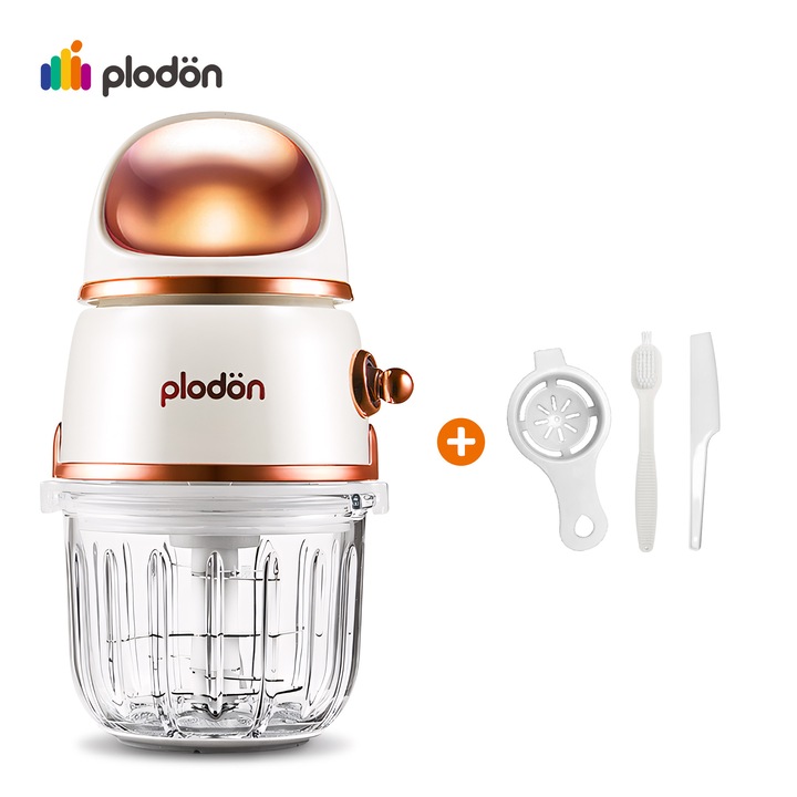 Robot de bucatarie pentru piureuri, 2 viteze, 1 bol din sticla, 300/600ml, 8 lame, bej