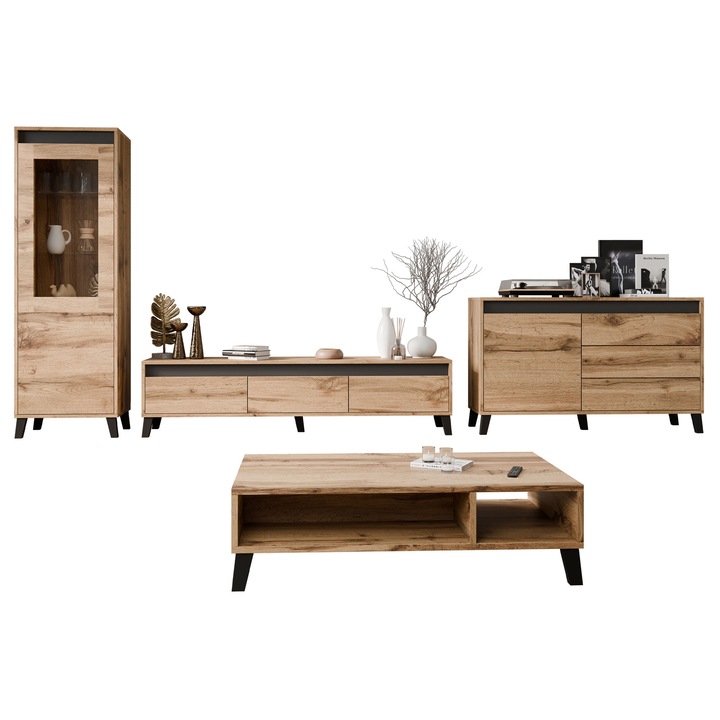 Set camera de zi Elsie I, MIRJAN24, stejar wotan + antracit