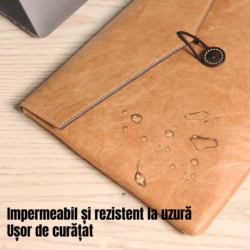 Geanta pentru laptop, 15/16 inch, subtire si usoara, la moda si versatila, impermeabila si rezistenta la uzura, 38x26cm, galben retro