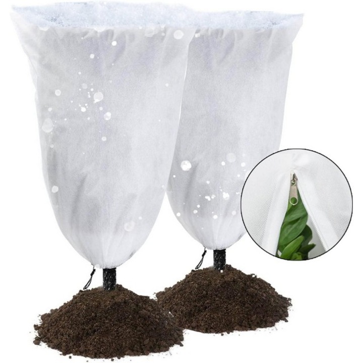 Huse de protectie pentru plante, 82x120cm 2 bucati, rezistent la vant din material netesut