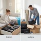 Set 6 huse organizare bagaj, pentru voiaj, accesorii valiza/troler, Sistem compresie/extensie cu fermoar, Impermeabile, Portabil si pliabil, Ideal pentru vacante de familie, Negru albastru inchis