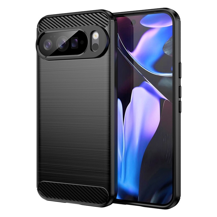 Husa Carbon Resistance pentru Google Pixel 10 Pro XL, OPTIM SOLUTION, Optimizare Anti-Soc, Long Term Case, Negru