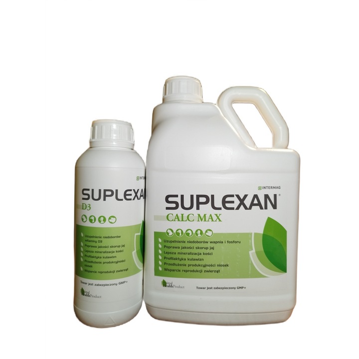 Supliment Furajer, Suplexan D3 Calc Max, INTERMAG, Pentru Pasari Si Iepuri, Intareste Oasele Si Cojile Oualor, Previne Rahitismul, Imbunatateste Mineralizarea, Vitamina D3, Fosfor Si Calciu, 6l
