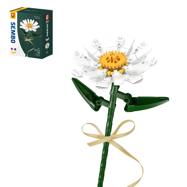 Set de blocuri de constructie, floare margareta, 12x9x6cm, multicolor