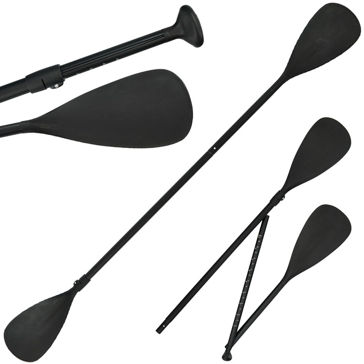 Vasla reglabila, 2 in 1, 2 labe de inot, pentru SUP, caiac, ponton, barca, usoara, neagra