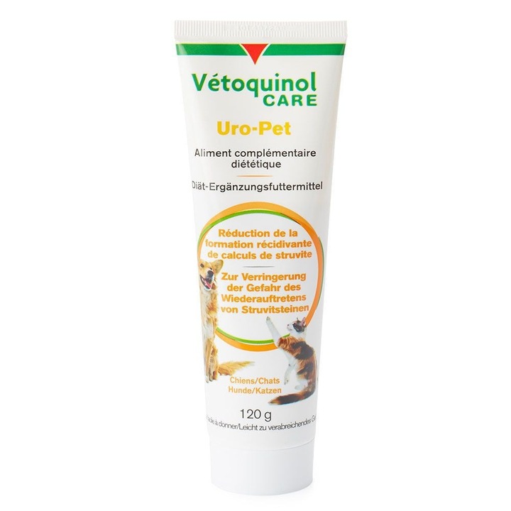 Supliment nutritiv pentru caini si pisci, Vetoquinol, Uro-Pet Gel, 120 grame